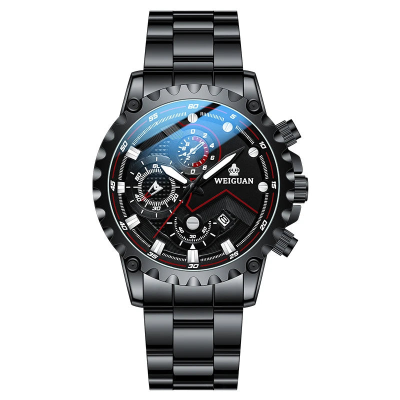 Orologio Uomo Black Warrior Impermeabile Luminoso - Acciaio Calendario Quarzo