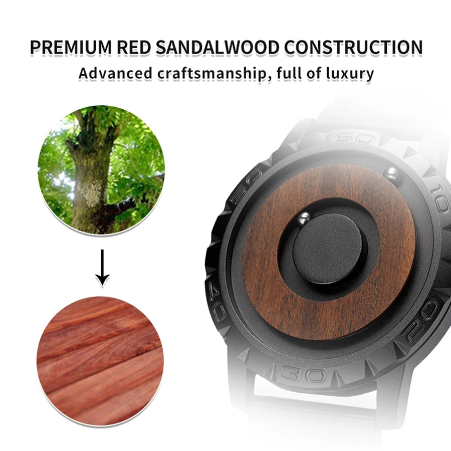 Orologio Uomo EUTOUR Magnetico Legno - Cinturino Wooden Sport Quarzo Impermeabile Luxury