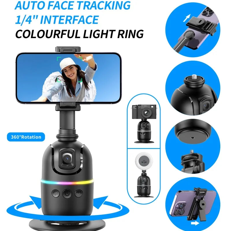 Gimbal AI Smartphone con Face Tracking Automatico