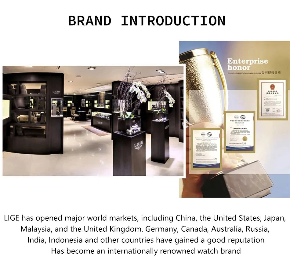 Orologio Uomo LIGE Quadrante Rotante Roulette - Numeri Arabi Impermeabile Luminoso