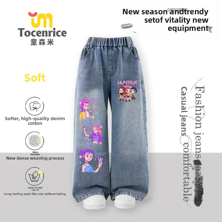 Jeans Bambina Kpop Witch Hunters Primavera Autunno Casual