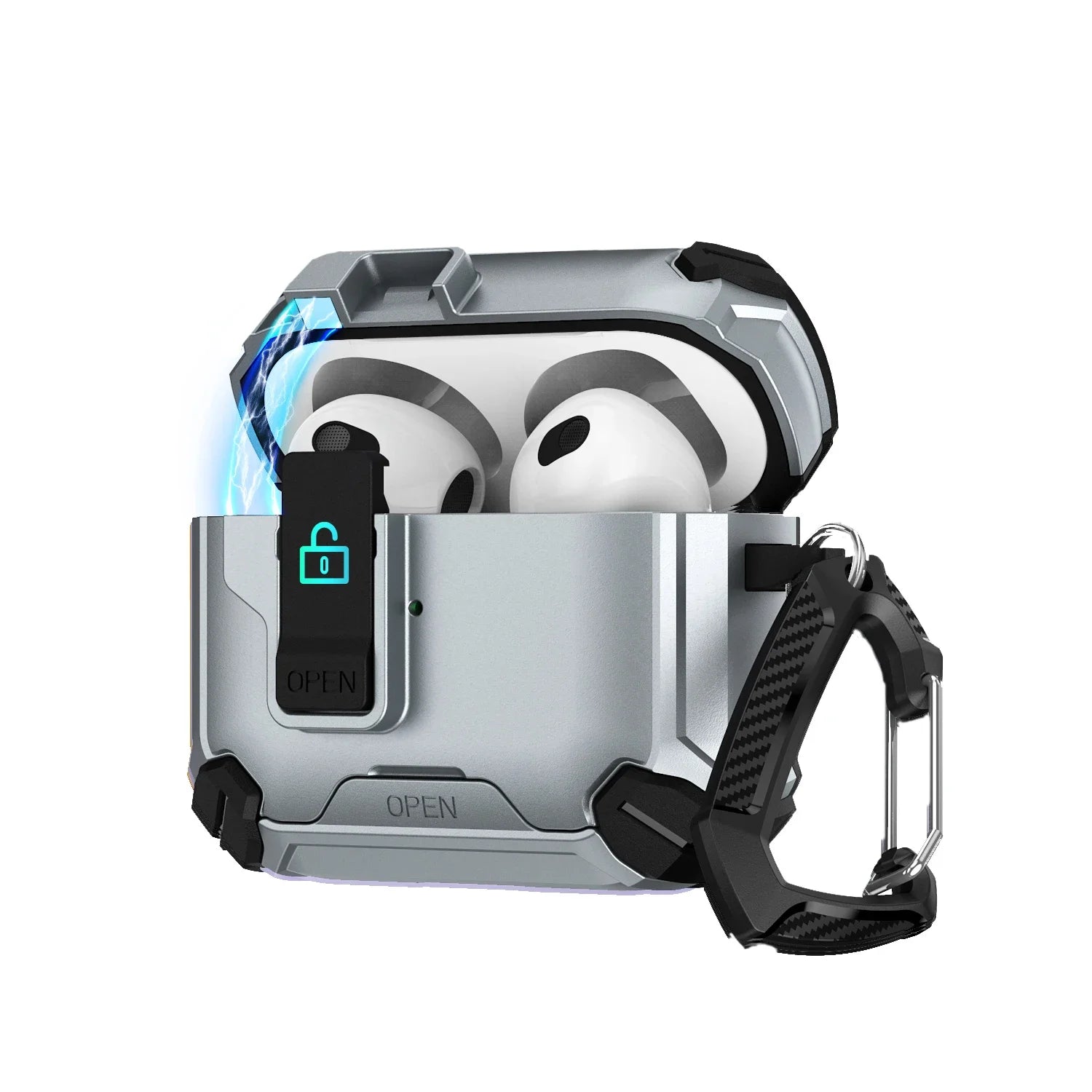 Custodia Magnetica per AirPods con Supporto Integrato - Design Trasformabile