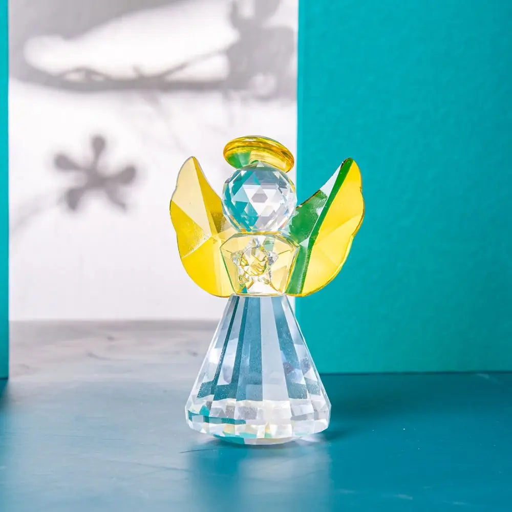 Crafts Guardian Angel Figurine Gift Creative Table Ornament Exquisite Romantic Crystal Angel Statue Living Room