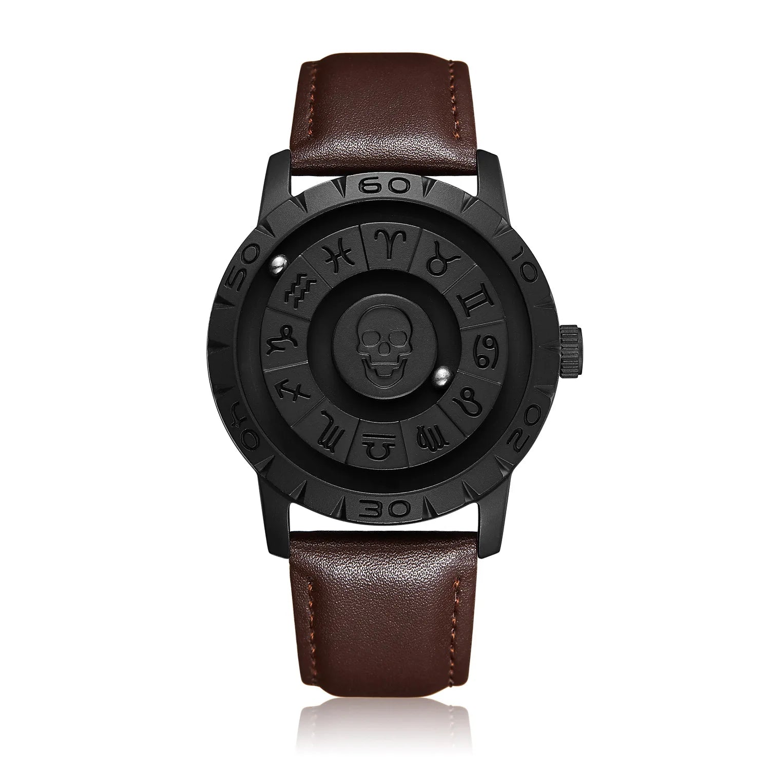 Orologio Uomo Magnetico Creative Black - Sfera Metallica Rotante Design Unico Regalo