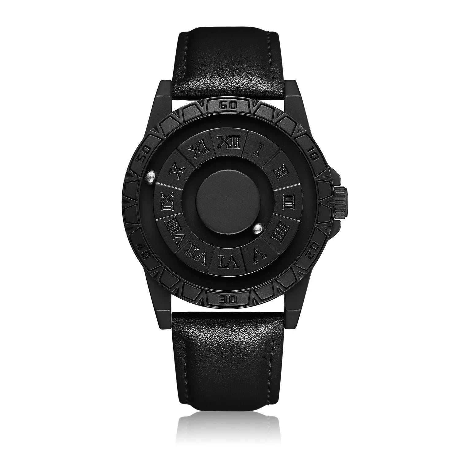 Orologio Uomo Magnetico Creative Black - Sfera Metallica Rotante Design Unico Regalo