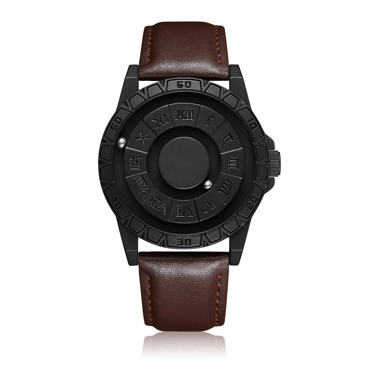 Orologio Uomo Magnetico Creative Black - Sfera Metallica Rotante Design Unico Regalo