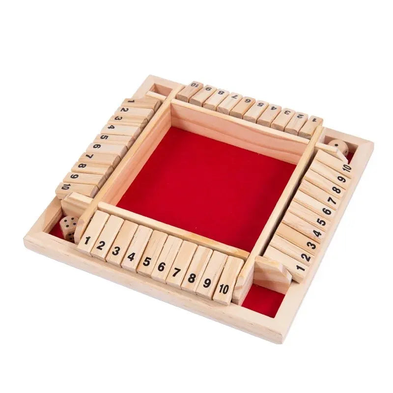 Gioco Dadi Legno Shut The Box 4 Giocatori - Famiglia Intrattenimento